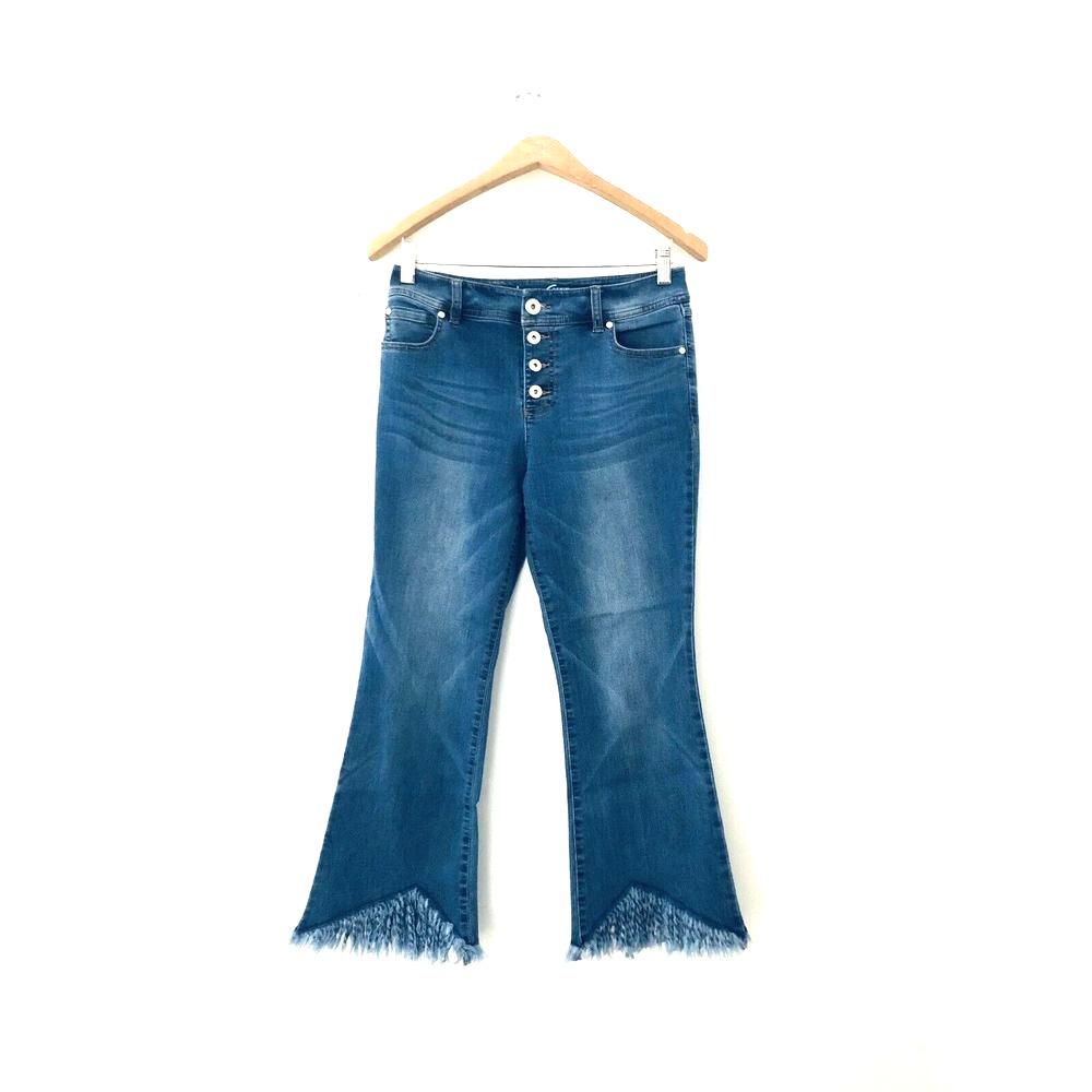 Inc Denim Capri Jeans Sz 2 Distressed Trim